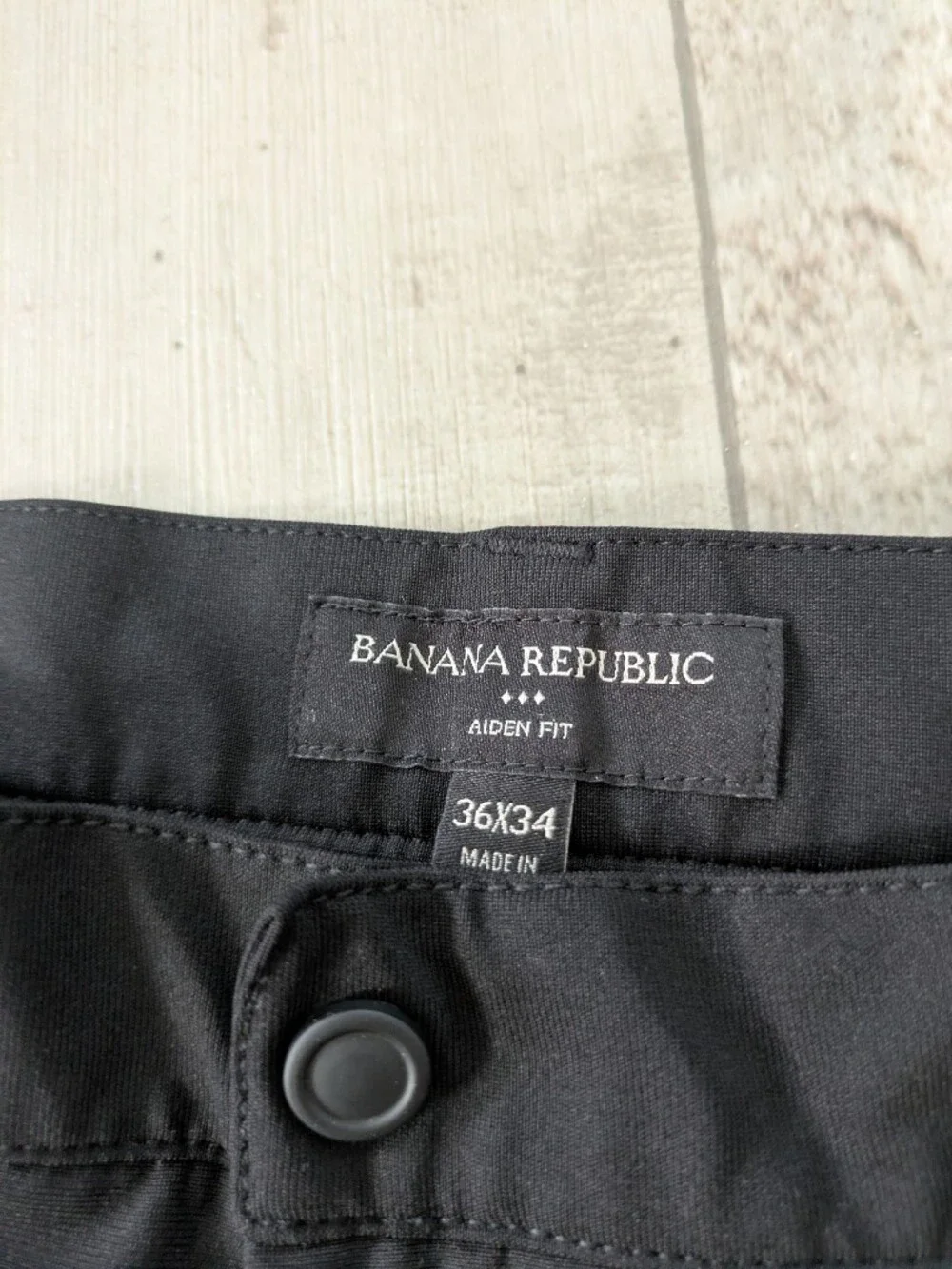 NWT Banana Republic Pants Men 36X34 Black Aiden Hybrid Slim Fit Performance